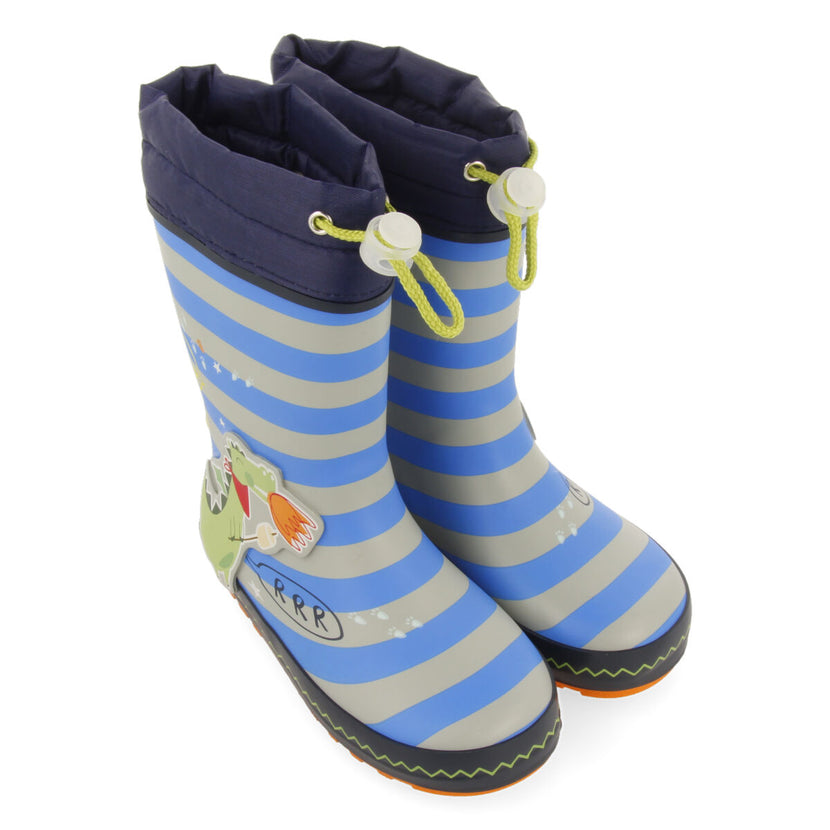 Hirm children's multicoloured dragon-print welly boots