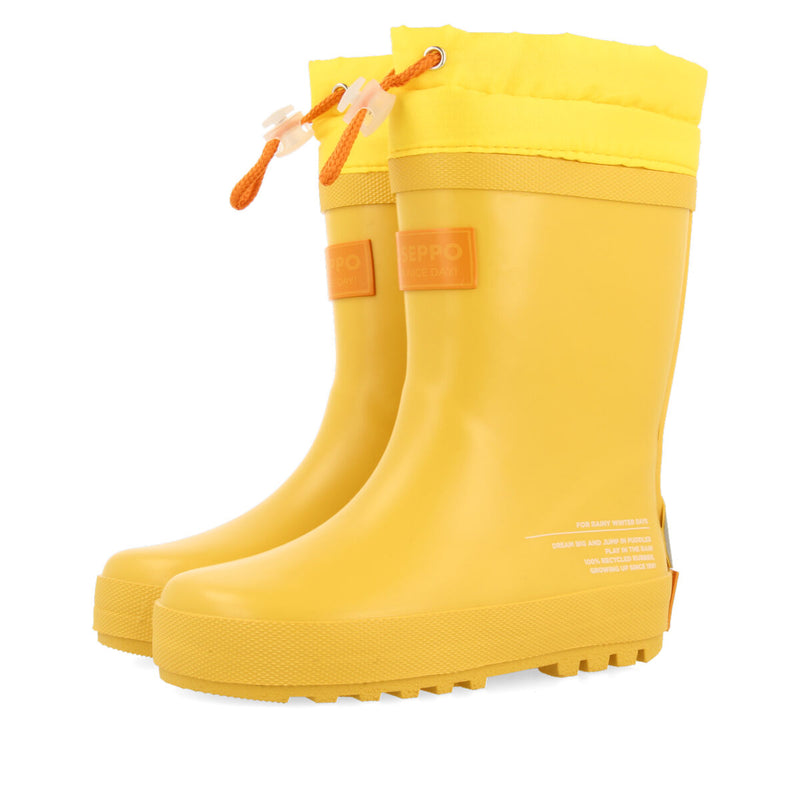 Botas de agua amarillas para niña y niño veblem
