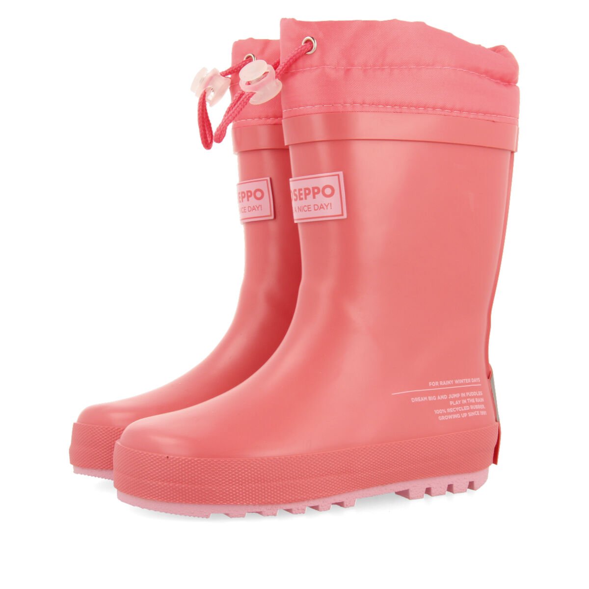 Veblem children's fuchsia welly boots