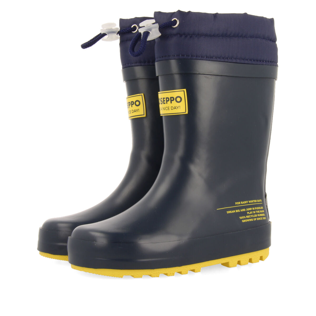 Botas de agua azul marino para niña y niño veblem