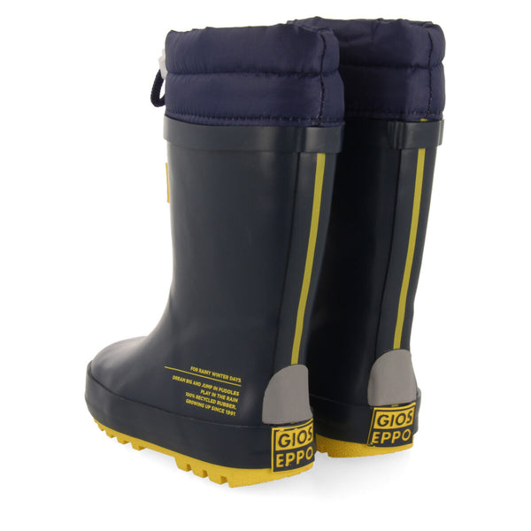 Botas de agua azul marino para niña y niño veblem