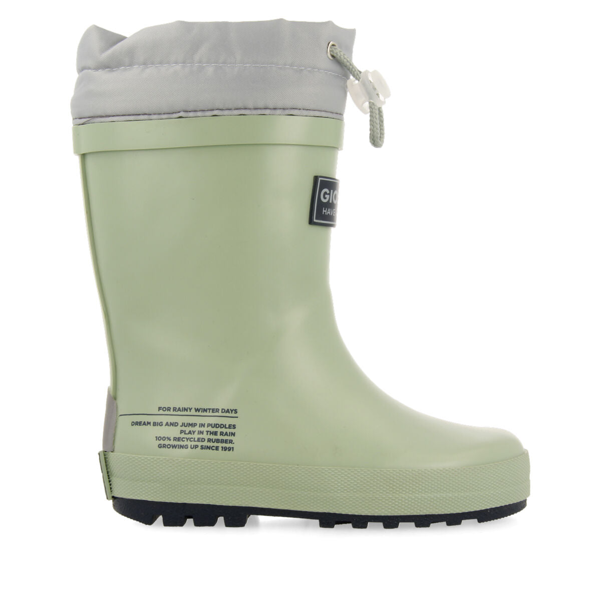 Veblem children's mint green welly boots