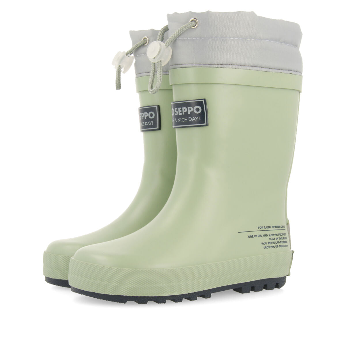 Veblem children's mint green welly boots