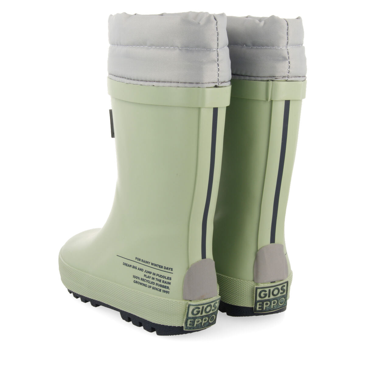 Veblem children's mint green welly boots