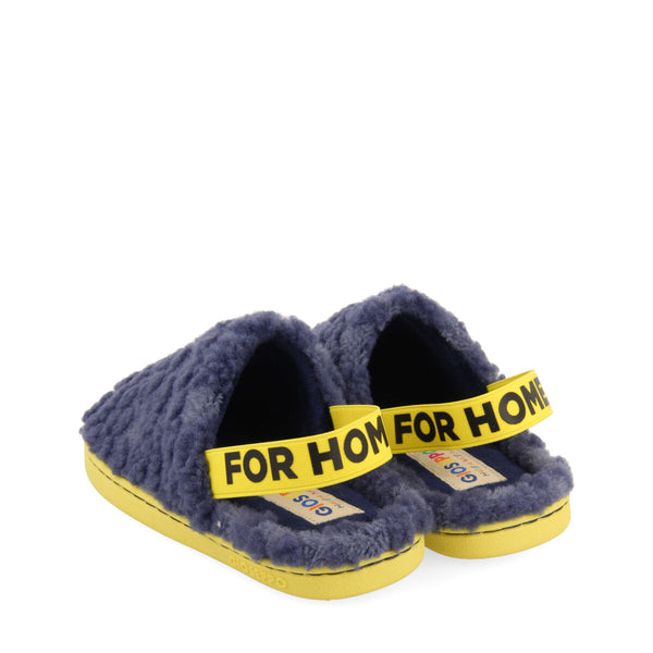 Dokka children's navy blue backless slippers