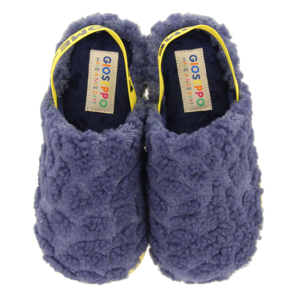 Dokka children's navy blue backless slippers