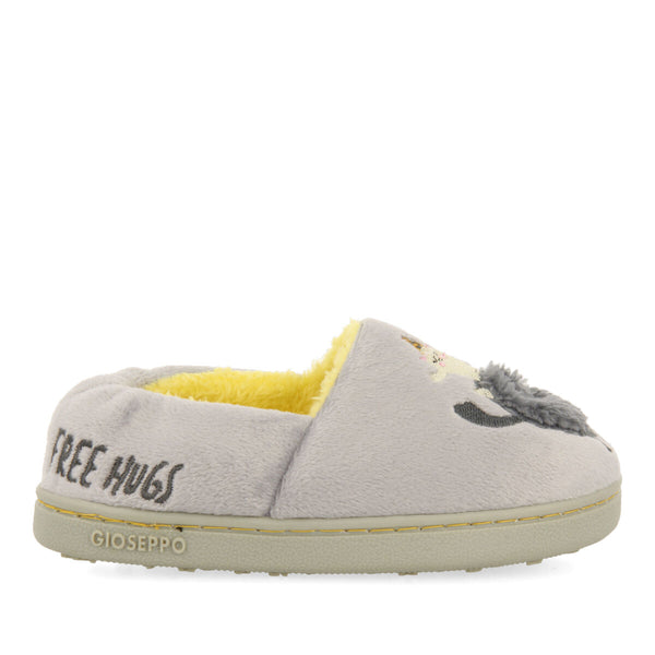 Billund children's grey closed slippers with monster embroidery