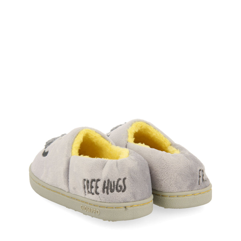 Billund children's grey closed slippers with monster embroidery