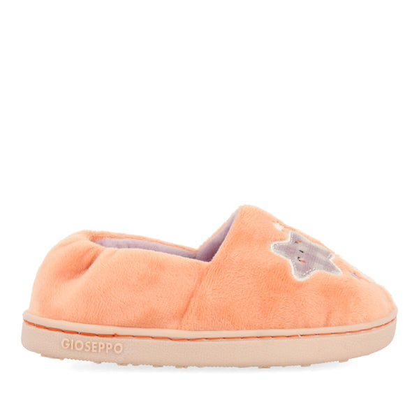 Flisa children's embroidered orange slippers