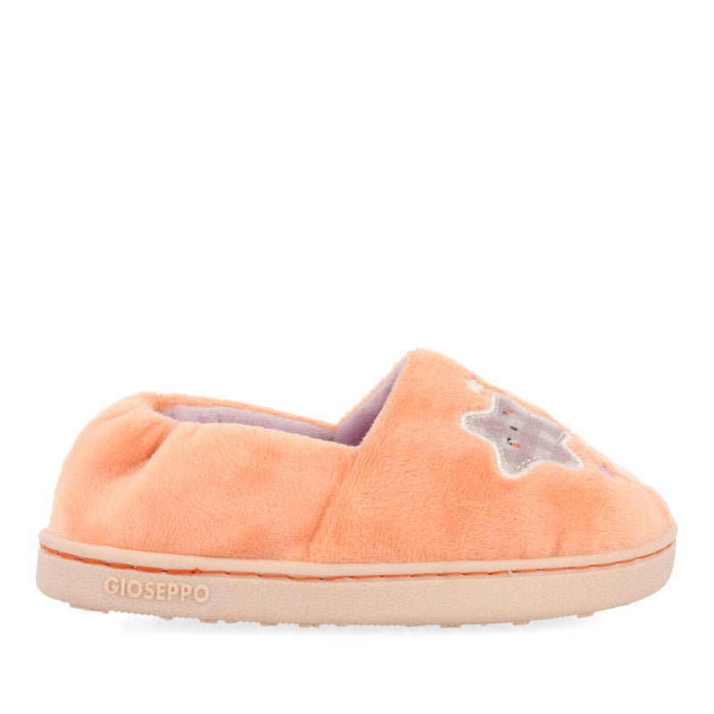 Flisa children's embroidered orange slippers