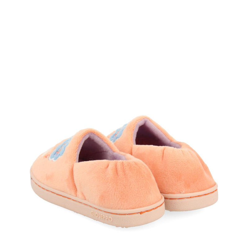 Flisa children's embroidered orange slippers