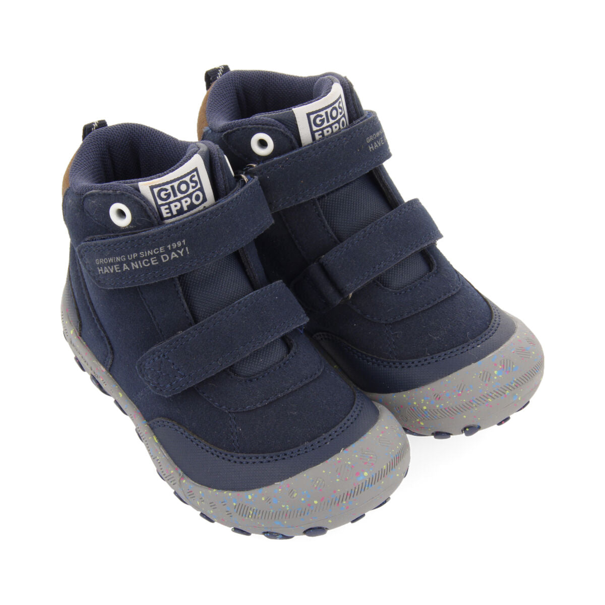 Larbert children's navy blue hiking boot-style sneakers