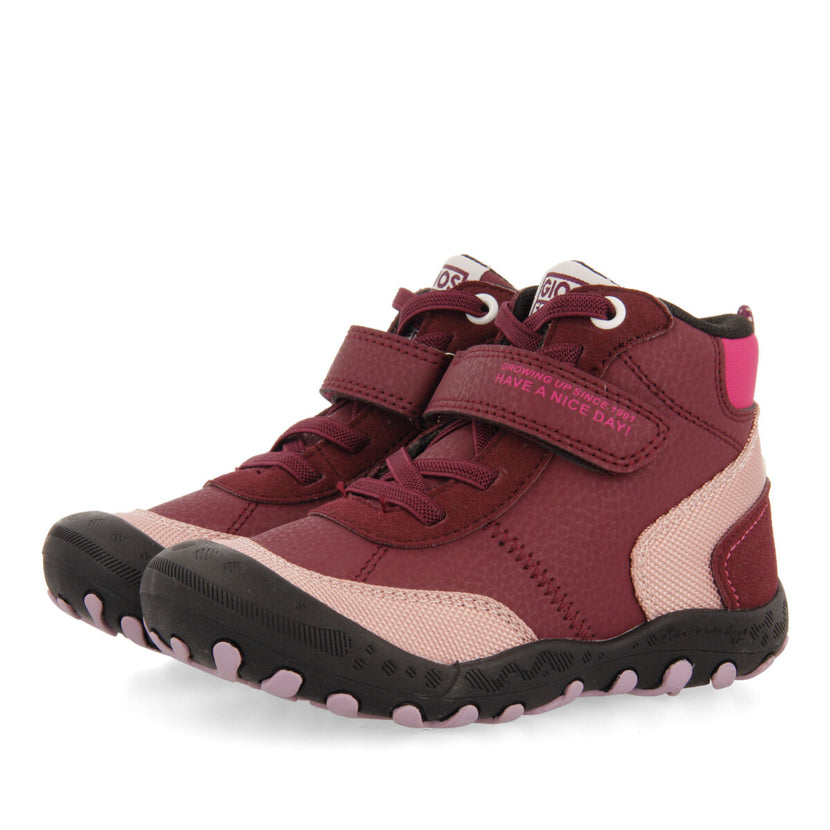 Sneakers montantes de type randonnée bordeaux fille et garçon varsta  