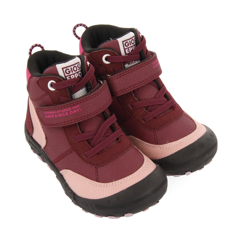 Sneakers montantes de type randonnée bordeaux fille et garçon varsta  