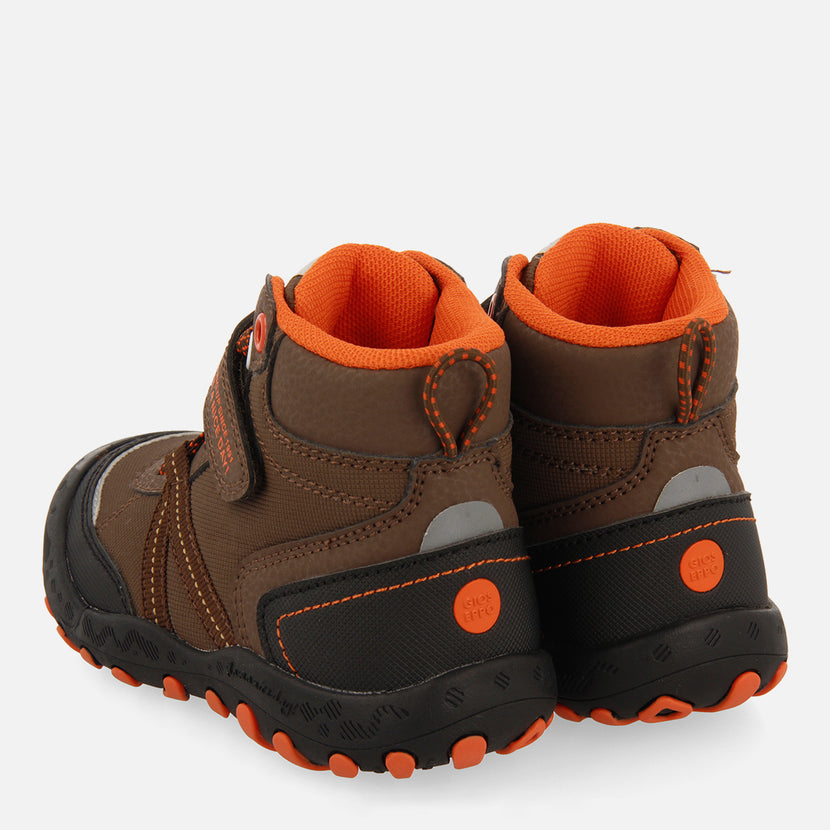 Sneakers a stivaletto tipo trekking marroni per bambina e bambino gerlos  