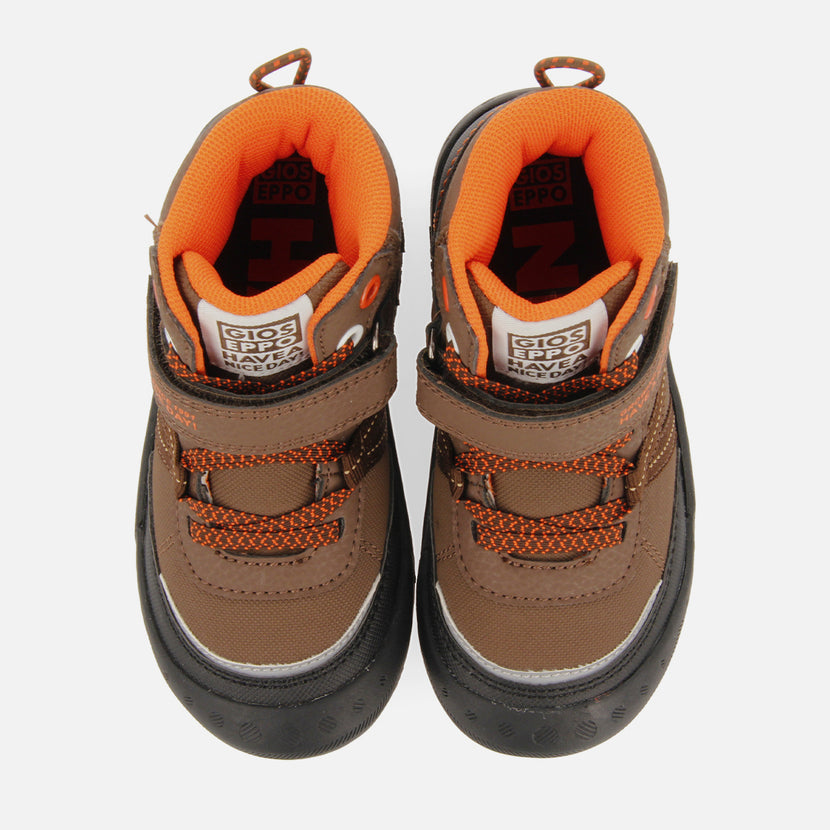 Sneakers a stivaletto tipo trekking marroni per bambina e bambino gerlos  