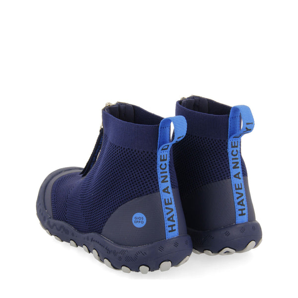 Lowry children's navy blue sock-style hiking sneakers