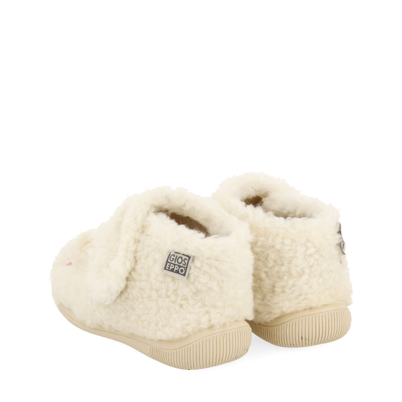 Dietach babies' white slippers with an embroidered face