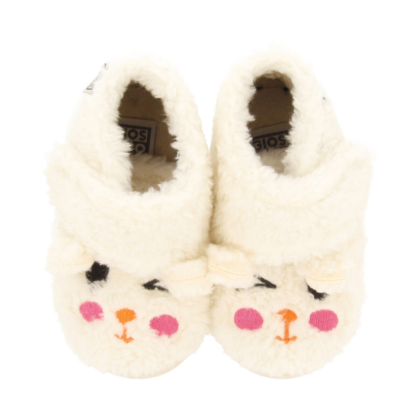 Dietach babies' white slippers with an embroidered face