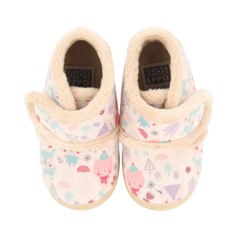 Carfin babies' white slippers with an animal print