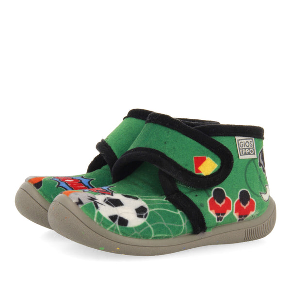 Faxe babies' green football-print slippers