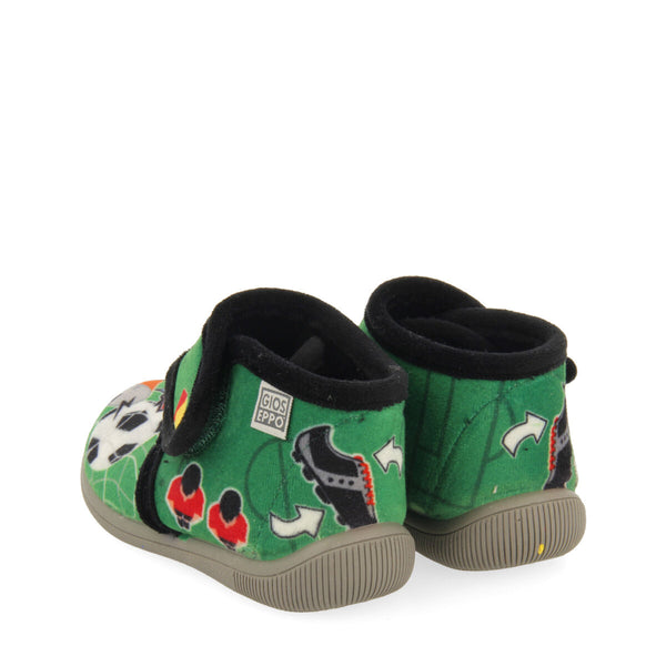 Faxe babies' green football-print slippers
