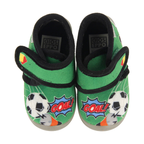 Faxe babies' green football-print slippers