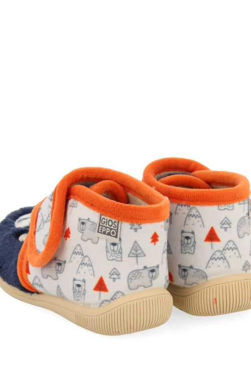 Enns babies' multicoloured slippers with a teddy bear face and arctic animal details