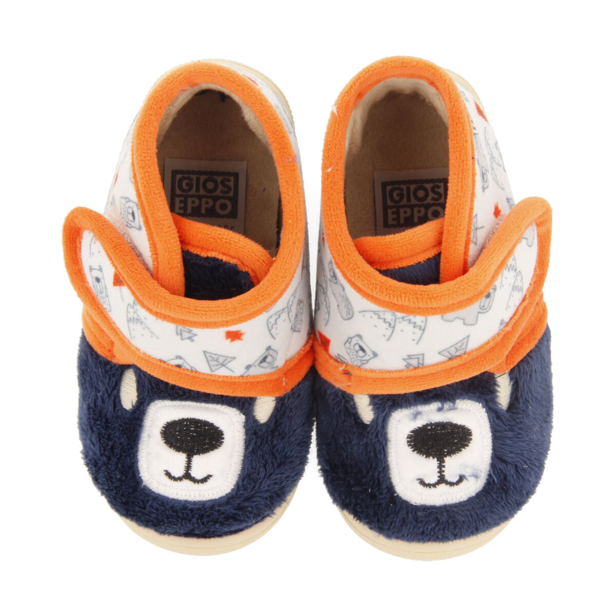 Enns babies' multicoloured slippers with a teddy bear face and arctic animal details