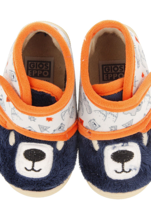 Enns babies' multicoloured slippers with a teddy bear face and arctic animal details