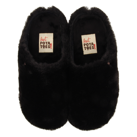 ZAPATILLAS DE ESTAR POR CASA NEGRAS DE PELO RECICLADO OBERDORF
