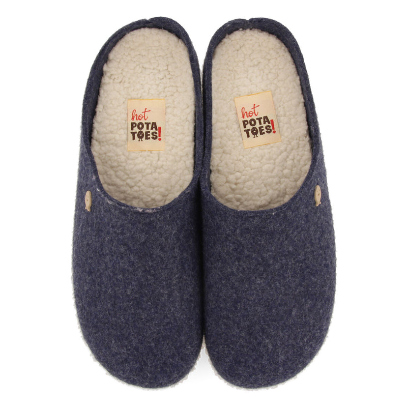 PANTUFAS DE ESTAR EM CASA TIPO SOCA EM AZUL-MARINHO REINBERG 