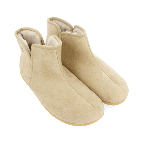 PANTUFAS DE ESTAR EM CASA BEGES TIPO BOTIM COM DETALHE DE PELO SIFJORD