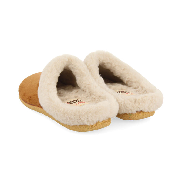 PANTUFAS DE ESTAR EM CASA COURO COM DETALHES DE PELO TRUMAU