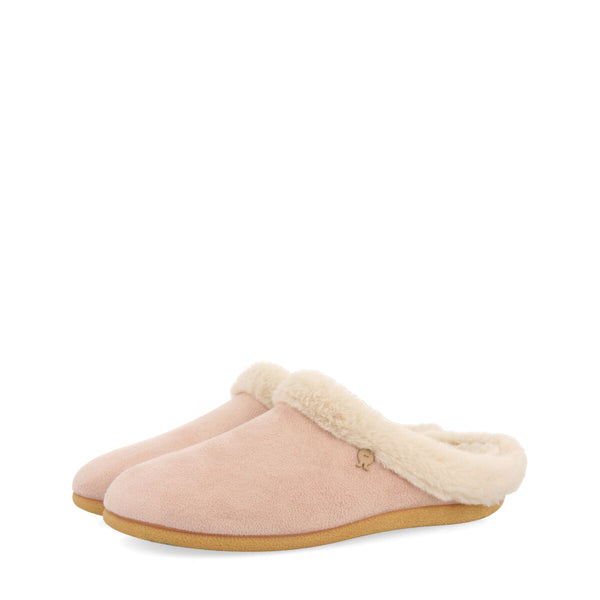 PANTUFAS DE ESTAR EM CASA ROSA COM DETALHES DE PELO TRUMAU
