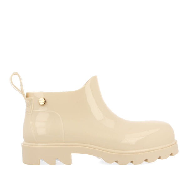 Letcher women's short beige clog-style welly boots
