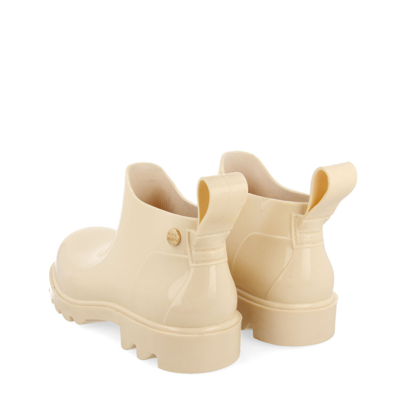 Letcher women's short beige clog-style welly boots