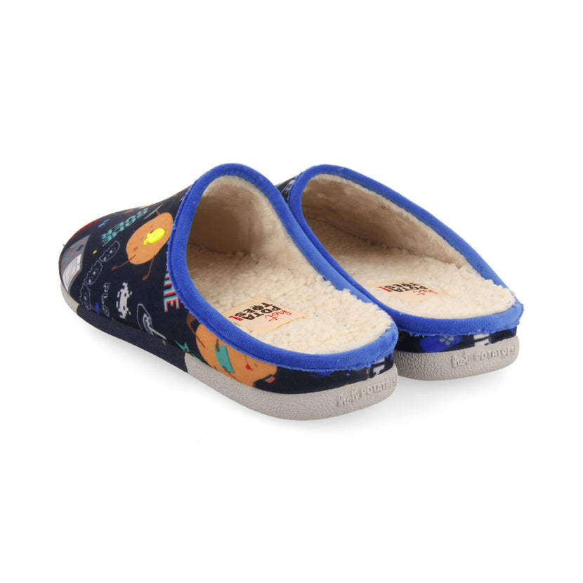 PANTUFAS DE ESTAR EM CASA EM AZUL-MARINHO COM ESTAMPADO FAULKTON 