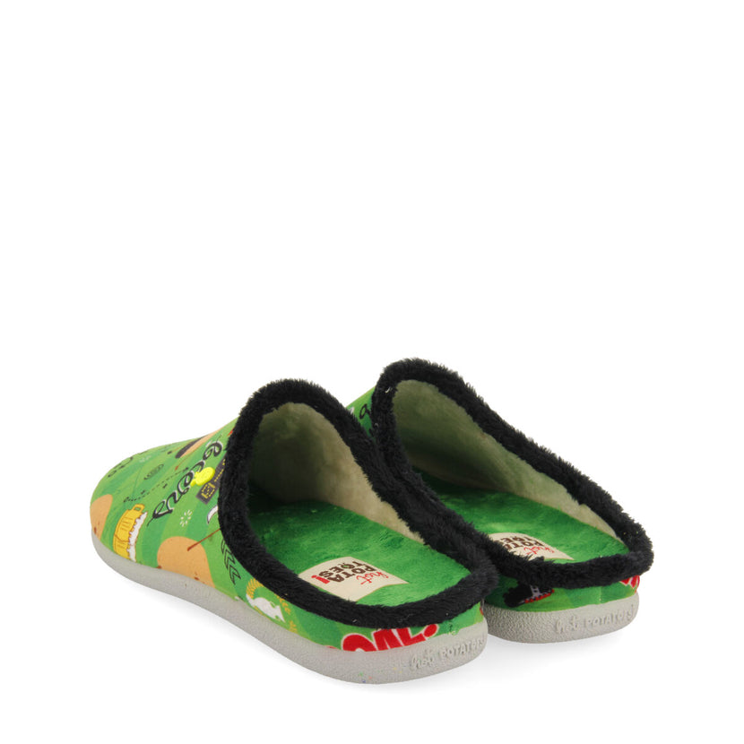 PANTUFAS DE ESTAR EM CASA VERDES COM ESTAMPADO GARTCOSH 