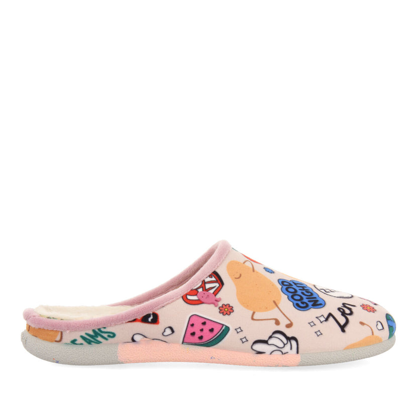 Chaussons mauves avec impression Mettevoll 