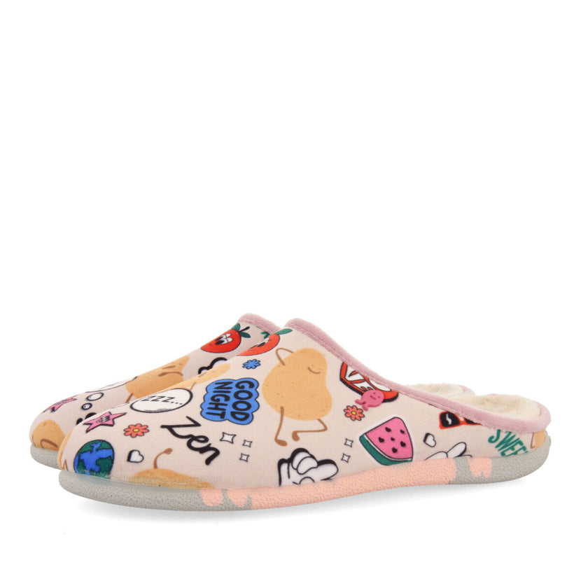 Chaussons mauves avec impression Mettevoll 