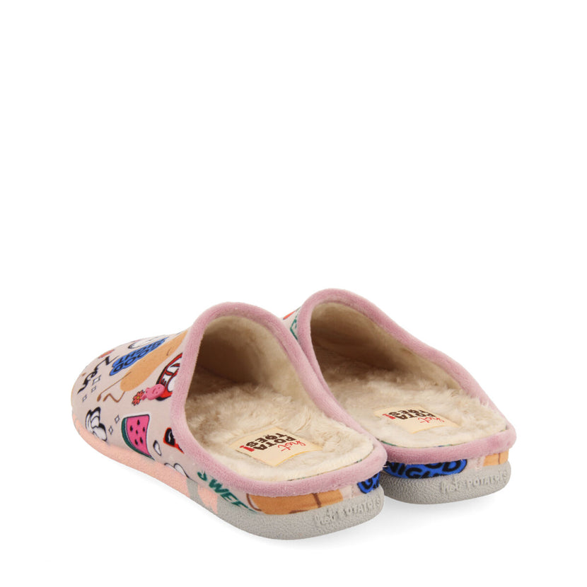 Chaussons mauves avec impression Mettevoll 