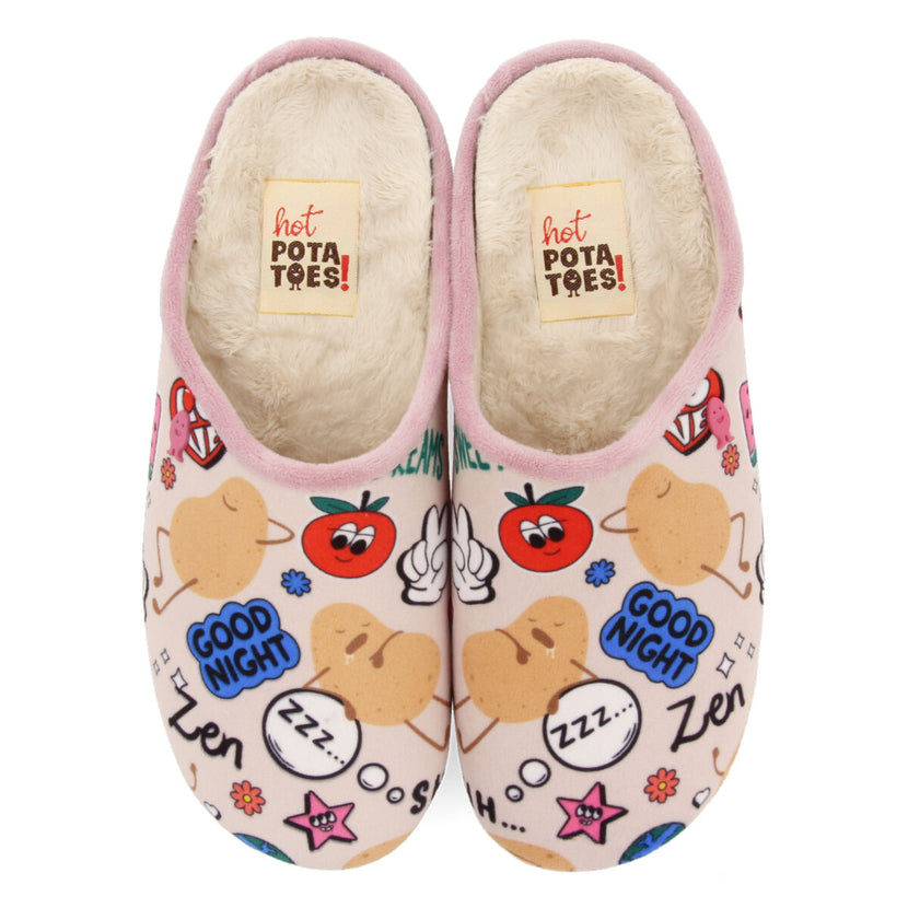 Chaussons mauves avec impression Mettevoll 