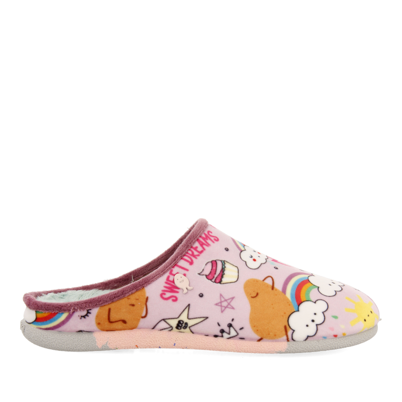 Zapatillas de estar por casa malva con estampado hunboldt 