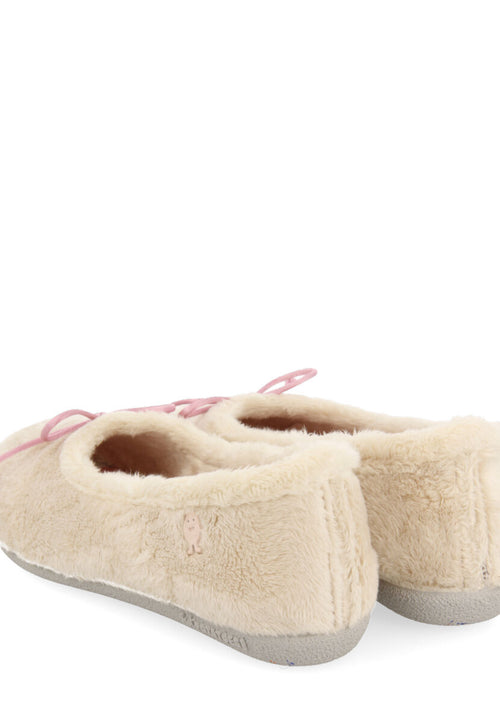 PANTUFAS DE ESTAR EM CASA INFANTIS TIPO SABRINA DE PELO BEGE BUSHNELL 