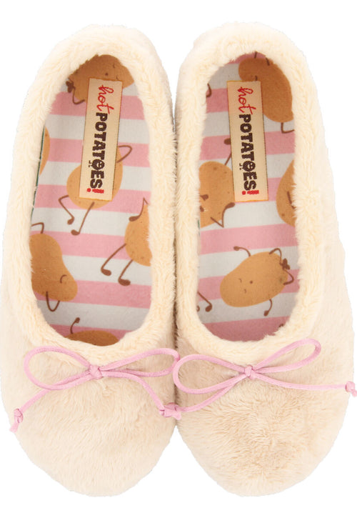 PANTUFAS DE ESTAR EM CASA INFANTIS TIPO SABRINA DE PELO BEGE BUSHNELL 