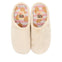 Zapatillas de estar por casa de pelo beige con planta estampada dornoch 