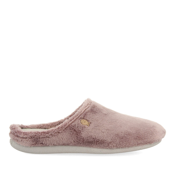 Zapatillas de estar por casa de pelo malva con planta estampada dornoch 