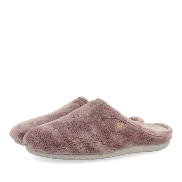 Zapatillas de estar por casa de pelo malva con planta estampada dornoch 