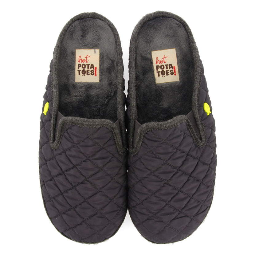 PANTUFAS DE ESTAR EM CASA ACOLCHOADAS DE COR CINZENTA HEDENSTED